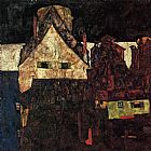 Egon Schiele Canvas Paintings - The Small City